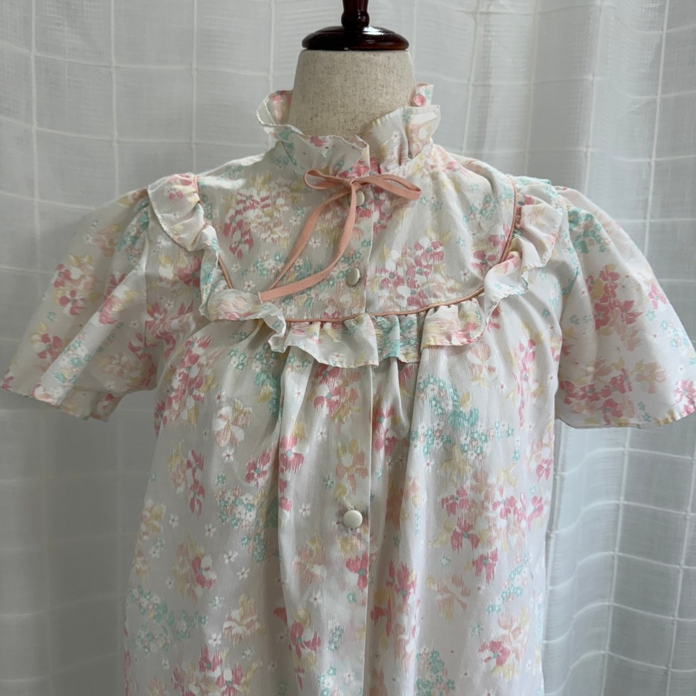 Vintage Night Time Creations Womens House Coat Cottagecore Grannycore Size Med